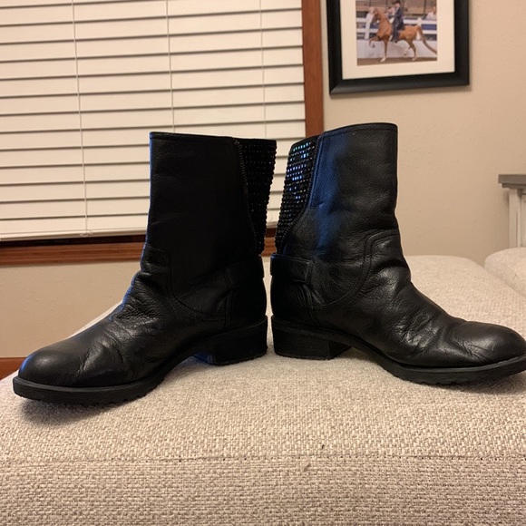 Black sparkle Gianni Bini boots bootie ankle boot size 9 sparkle - Picture 4 of 17